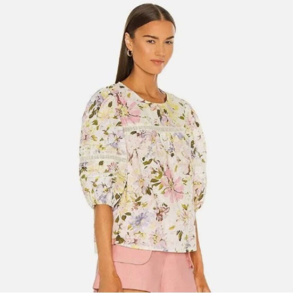 Sanctuary Women's Floral Linen Blouse